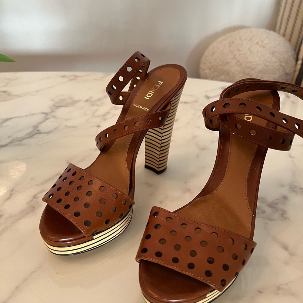 Fendi Brown Platform Sandals